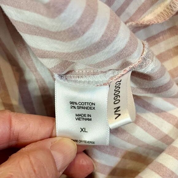 7th Avenue New York and Company Pink Striped V-Neck Button Down XL - Picture 11 of 11
